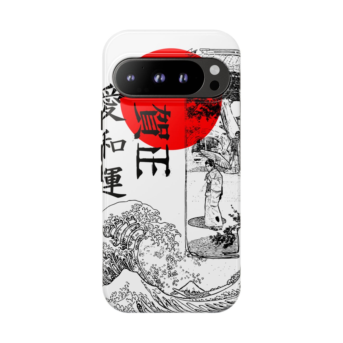 Japanese Zen Art Phone Case - Tough Cases with Wave Design