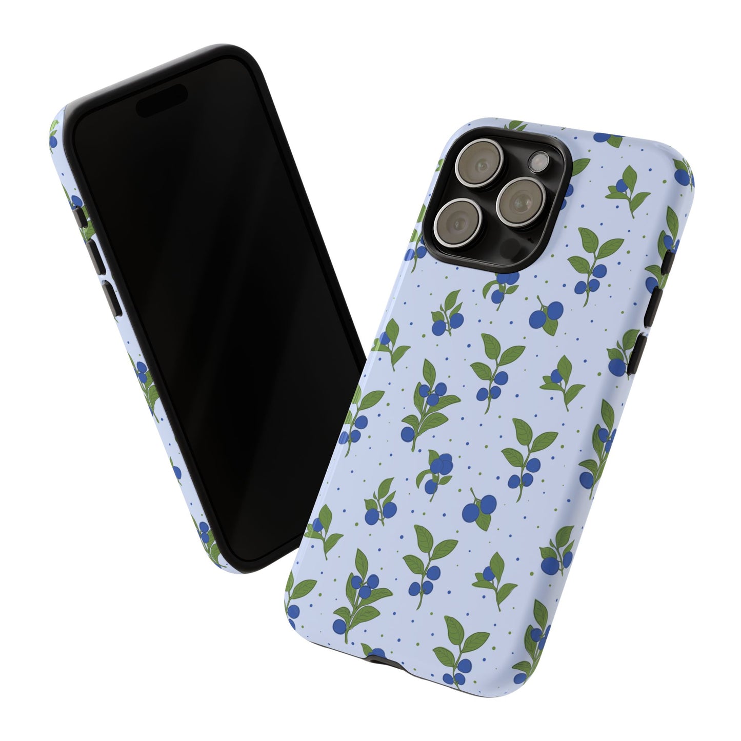 Floral Tough Phone Case - Blueberry Blossom Design