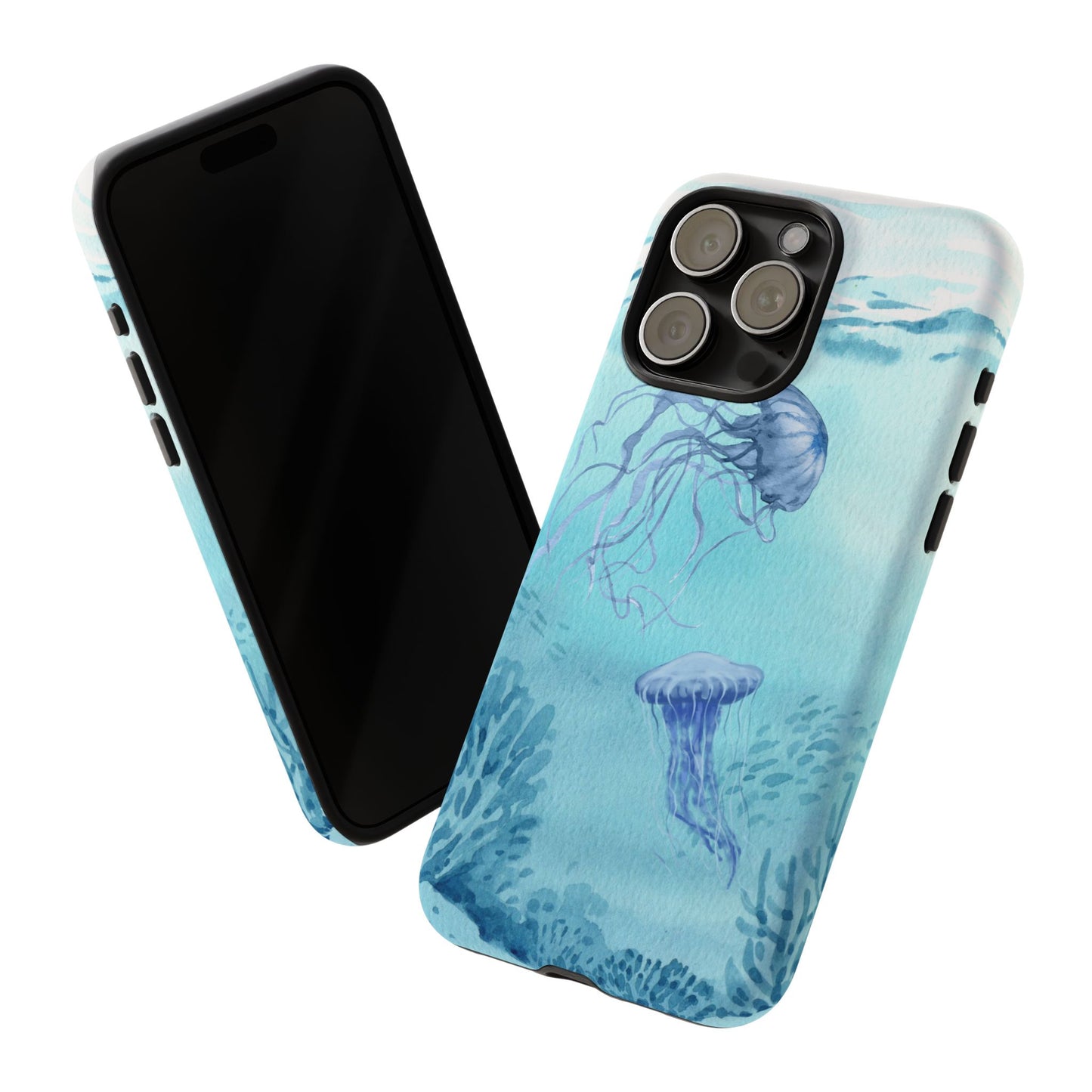 Ocean-Inspired Tough Phone Case with Jellyfish Design