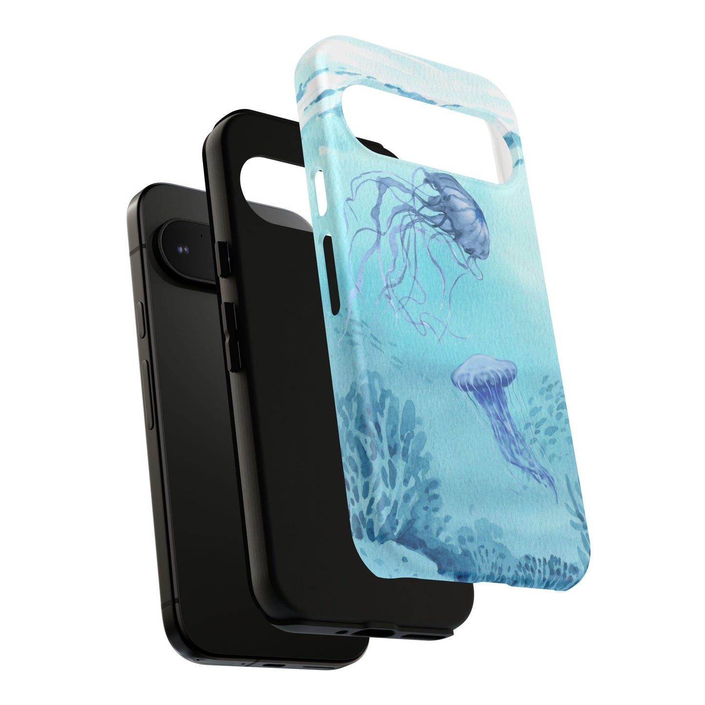 Ocean-Inspired Tough Phone Case with Jellyfish Design