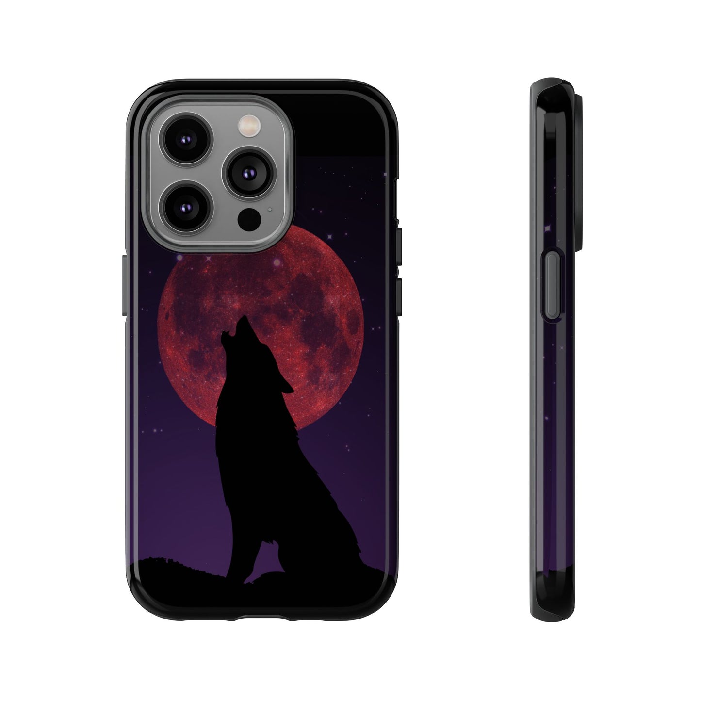 Wolf Howling at Blood Moon Phone Case - Tough & Stylish Protector