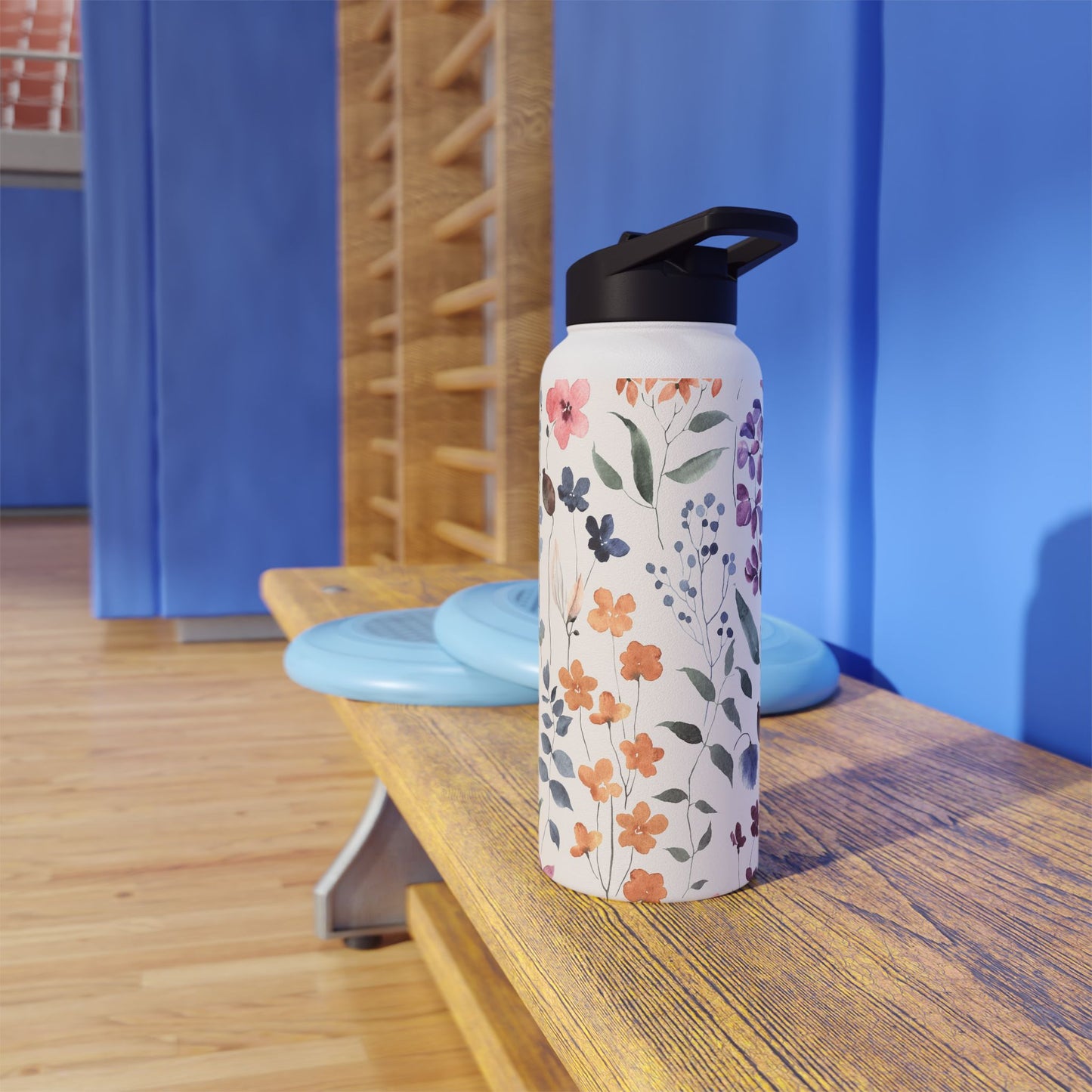 Floral Stainless Steel Water Bottle, Eco-Friendly Travel Mug, Reusable Drink Container, Gift for Nature Lovers, Summer Hydration