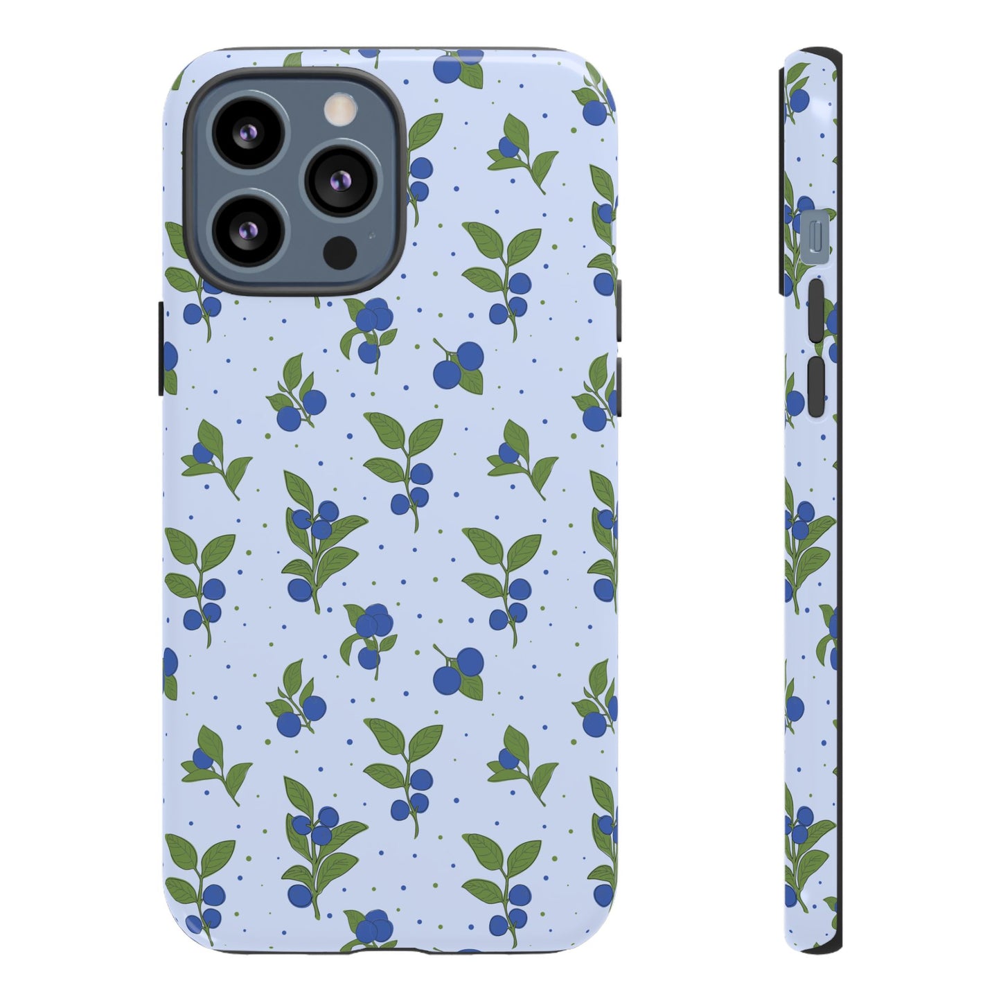 Floral Tough Phone Case - Blueberry Blossom Design