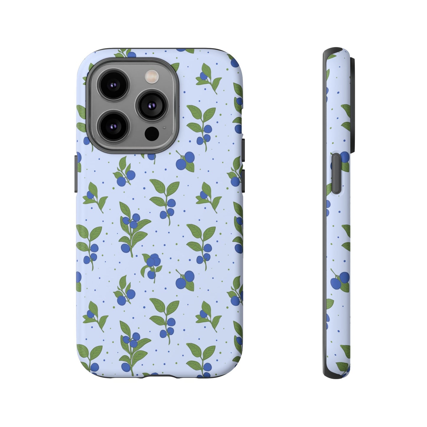 Floral Tough Phone Case - Blueberry Blossom Design
