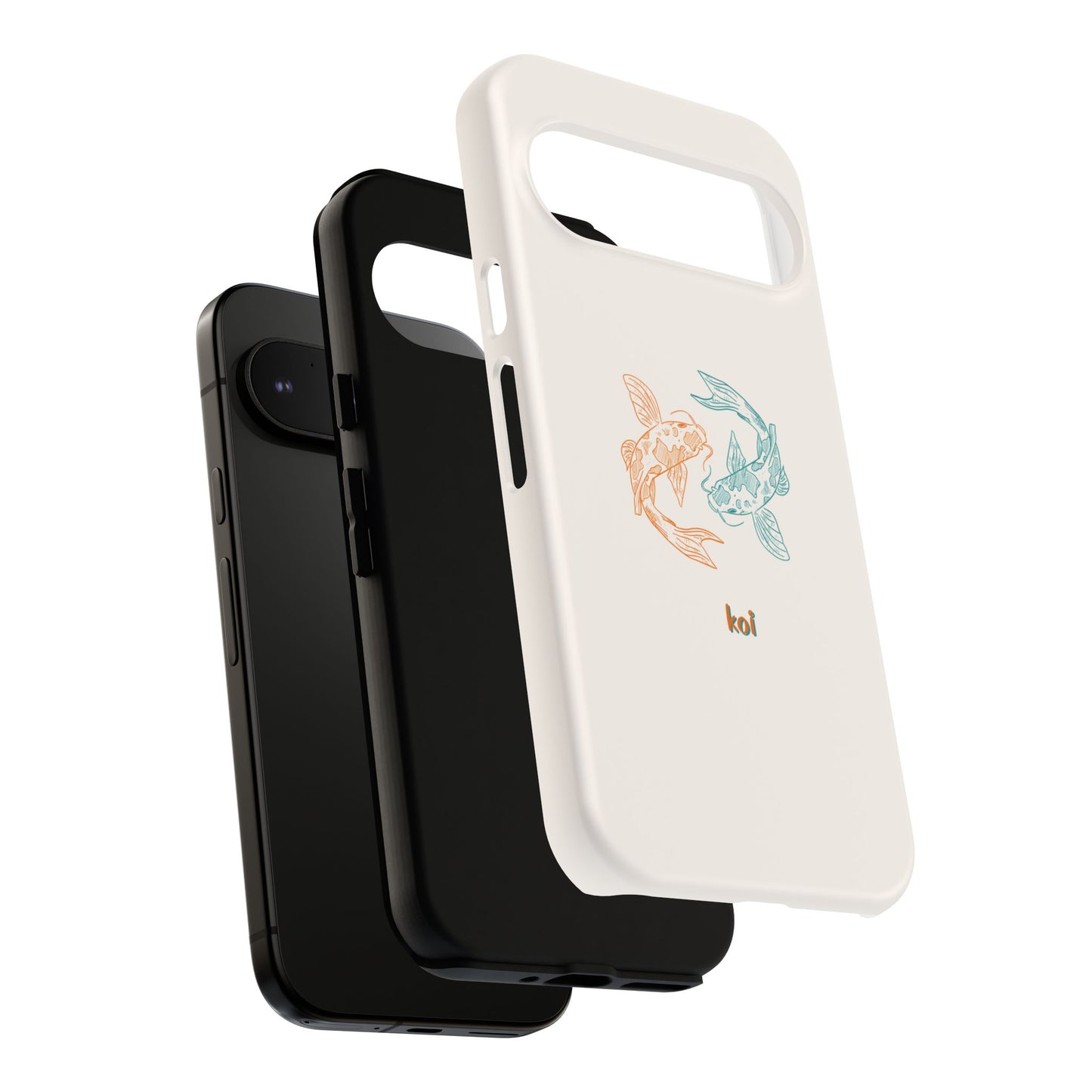 Koi Fish Tough Phone Case - Stylish & Durable Design for Aqua Lovers