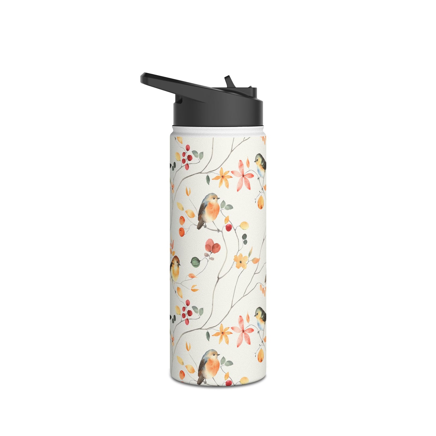 Stainless Steel Water Bottle, Standard Lid - Birds