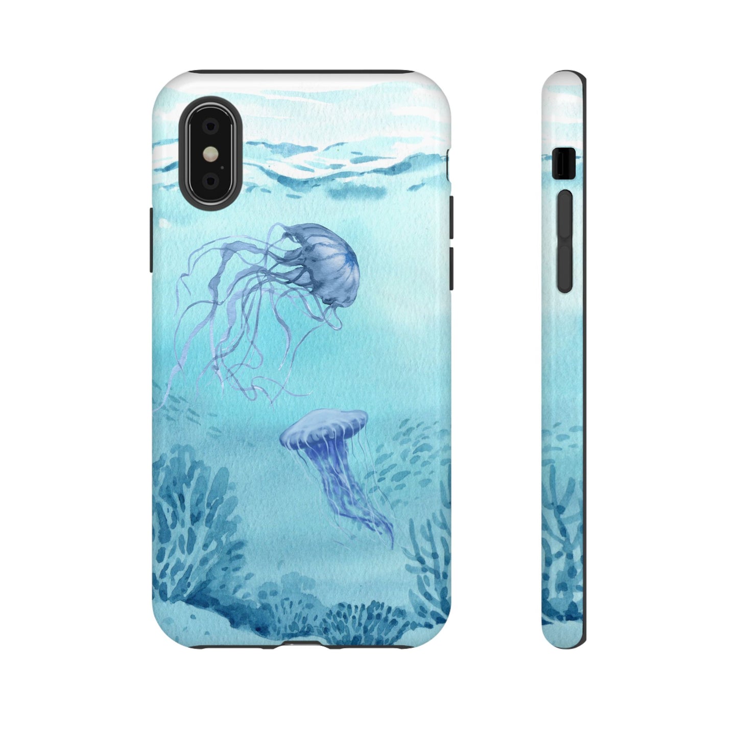 Ocean-Inspired Tough Phone Case with Jellyfish Design