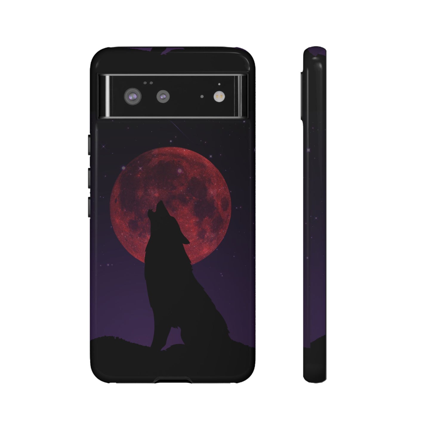 Wolf Howling at Blood Moon Phone Case - Tough & Stylish Protector