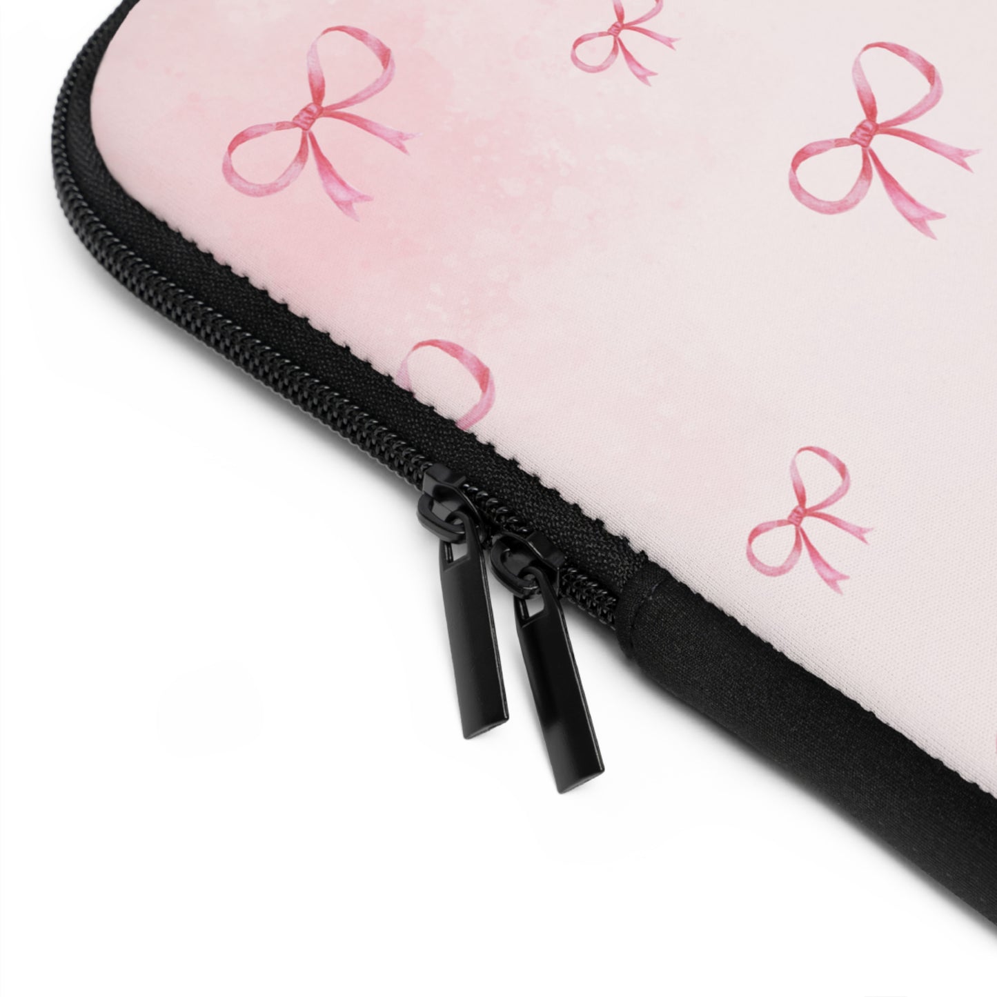 Chic Pink Bow Laptop Sleeve - Stylish Protection for Your Device