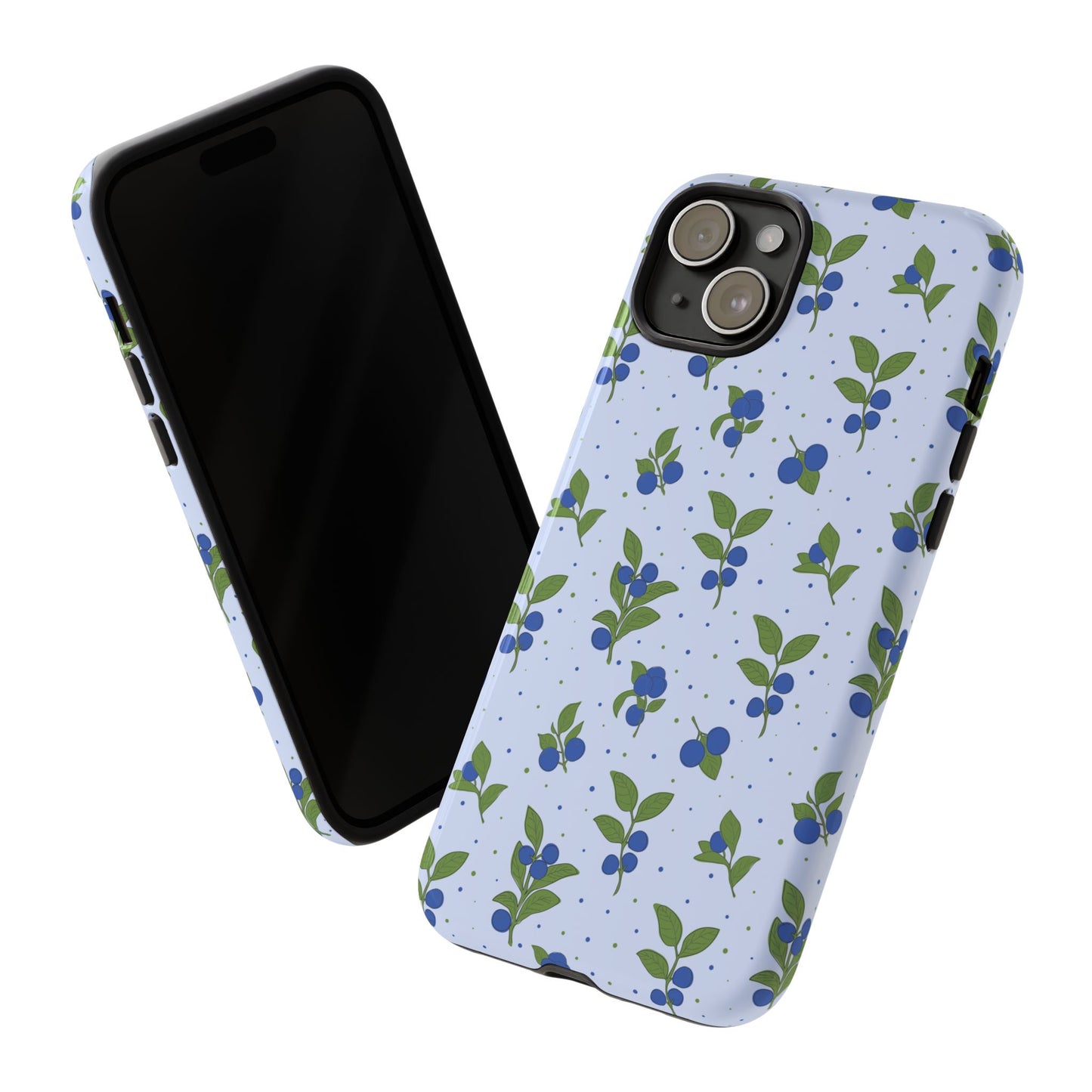 Floral Tough Phone Case - Blueberry Blossom Design