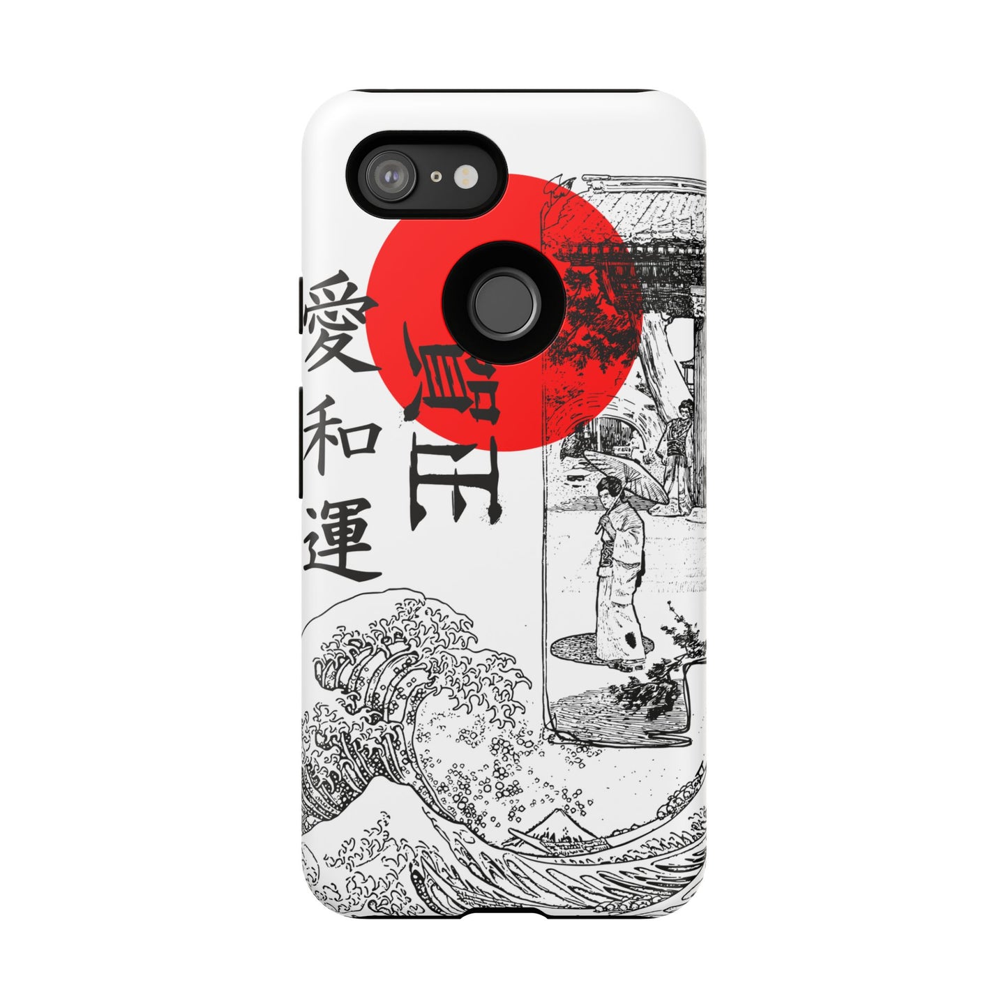 Japanese Zen Art Phone Case - Tough Cases with Wave Design