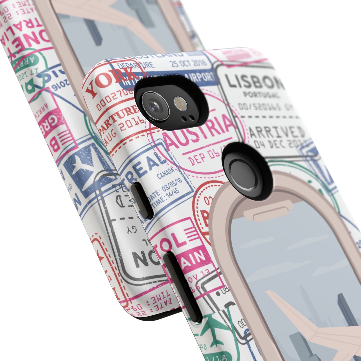 Travel-Themed Phone Case with Airplane Design