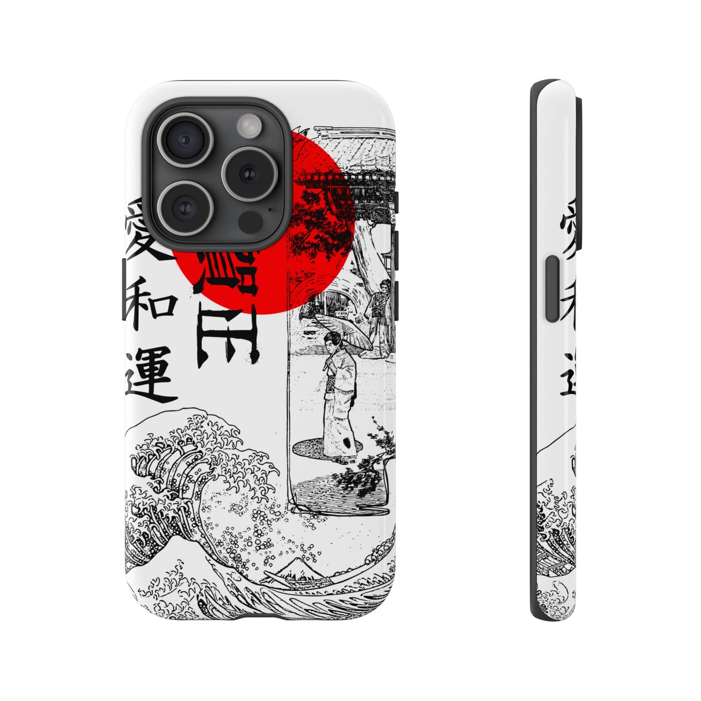 Japanese Zen Art Phone Case - Tough Cases with Wave Design