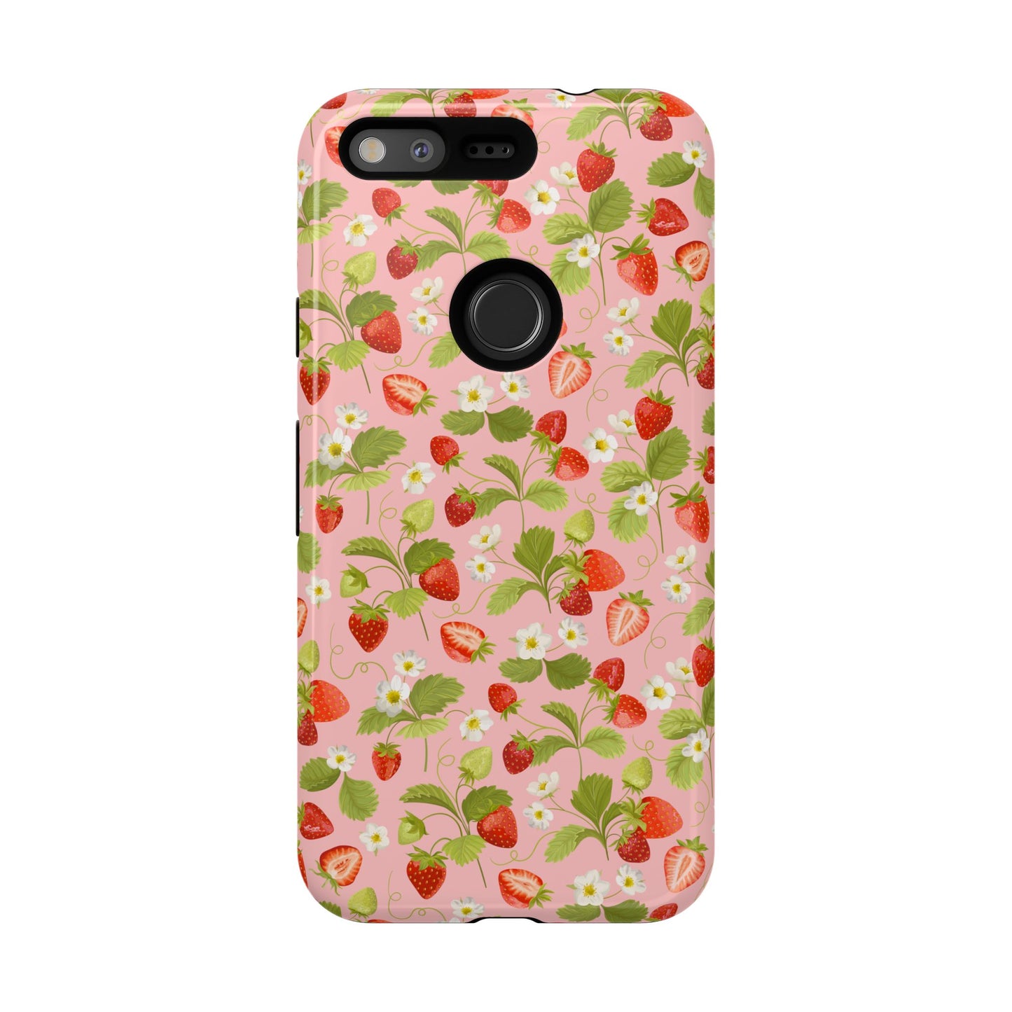 Strawberry Floral Tough Case - Cute Berry Pattern Phone Cover