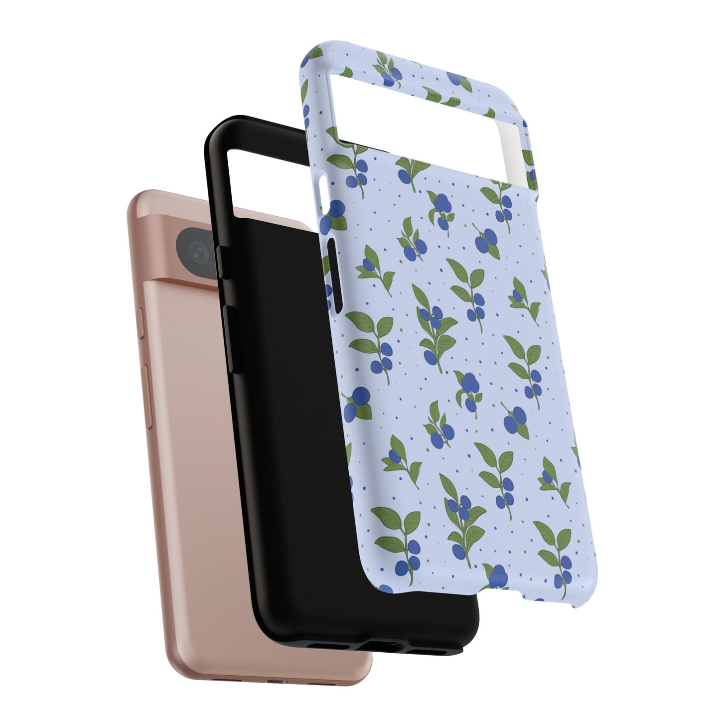 Floral Tough Phone Case - Blueberry Blossom Design