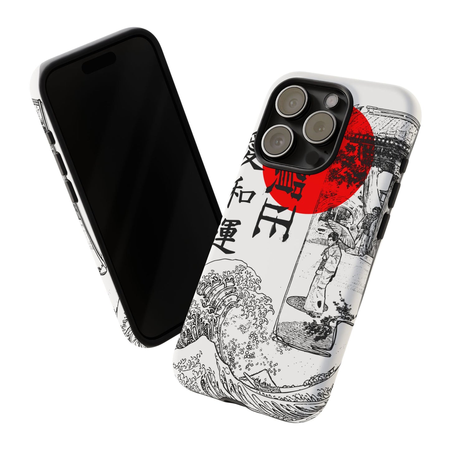 Japanese Zen Art Phone Case - Tough Cases with Wave Design