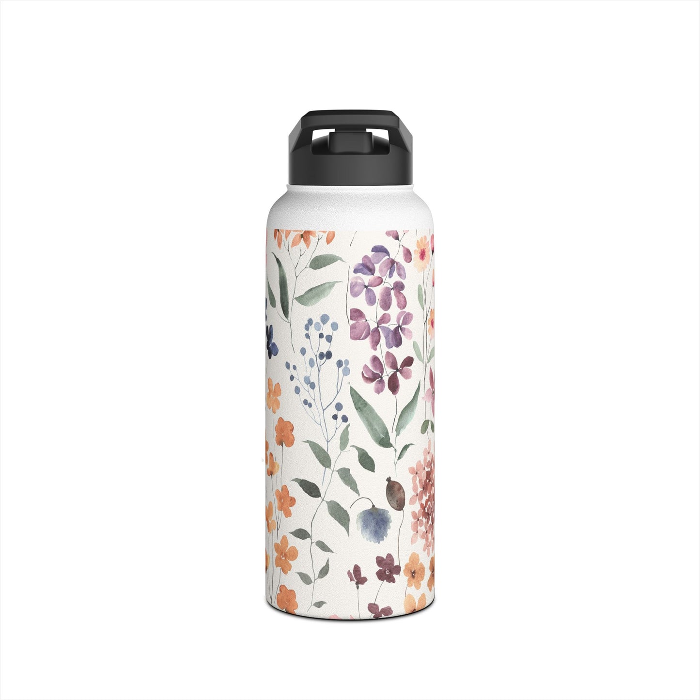 Floral Stainless Steel Water Bottle, Eco-Friendly Travel Mug, Reusable Drink Container, Gift for Nature Lovers, Summer Hydration