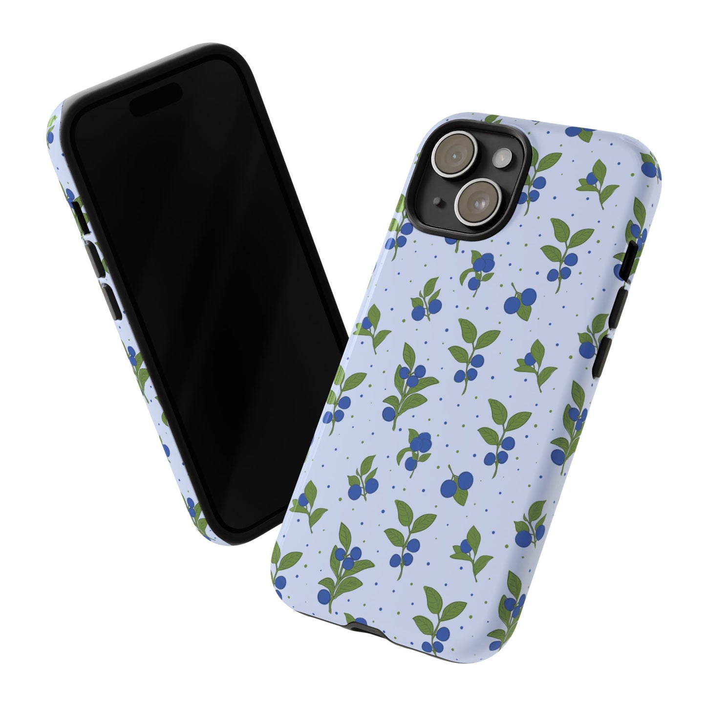 Floral Tough Phone Case - Blueberry Blossom Design