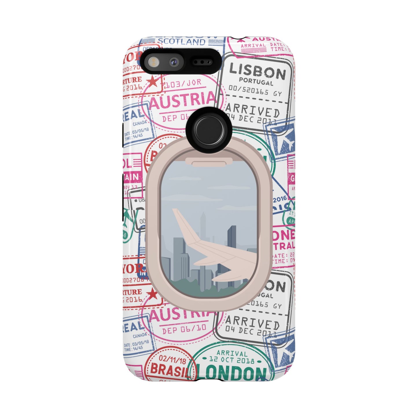 Travel-Themed Phone Case with Airplane Design