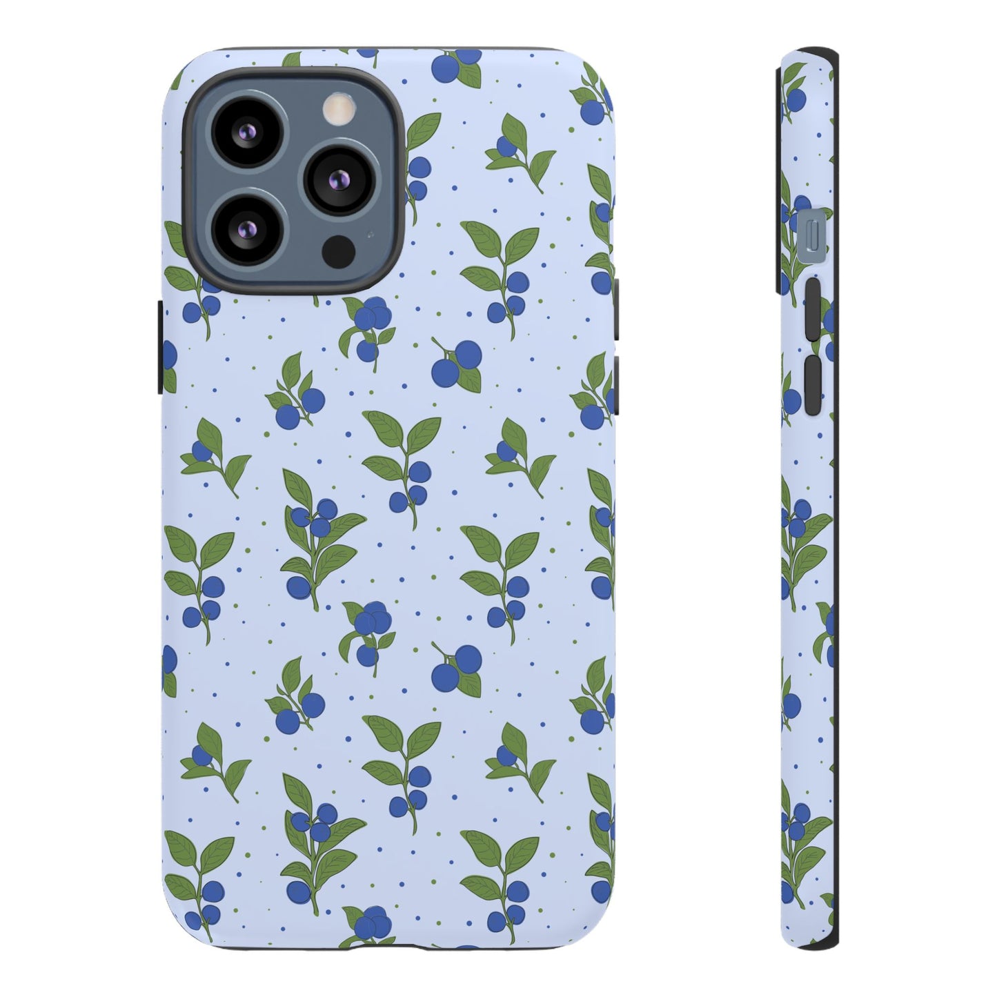 Floral Tough Phone Case - Blueberry Blossom Design