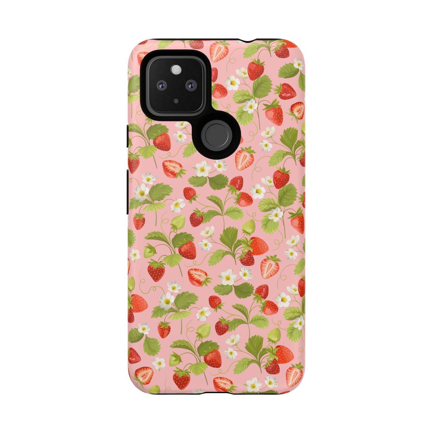 Strawberry Floral Tough Case - Cute Berry Pattern Phone Cover