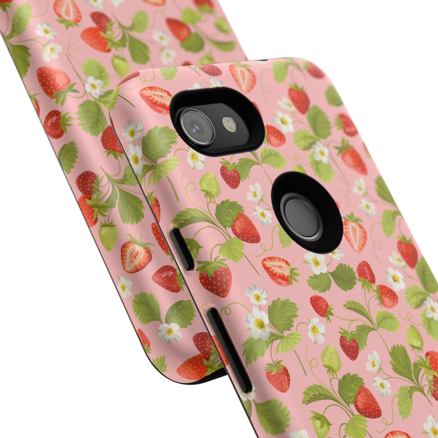 Strawberry Floral Tough Case - Cute Berry Pattern Phone Cover