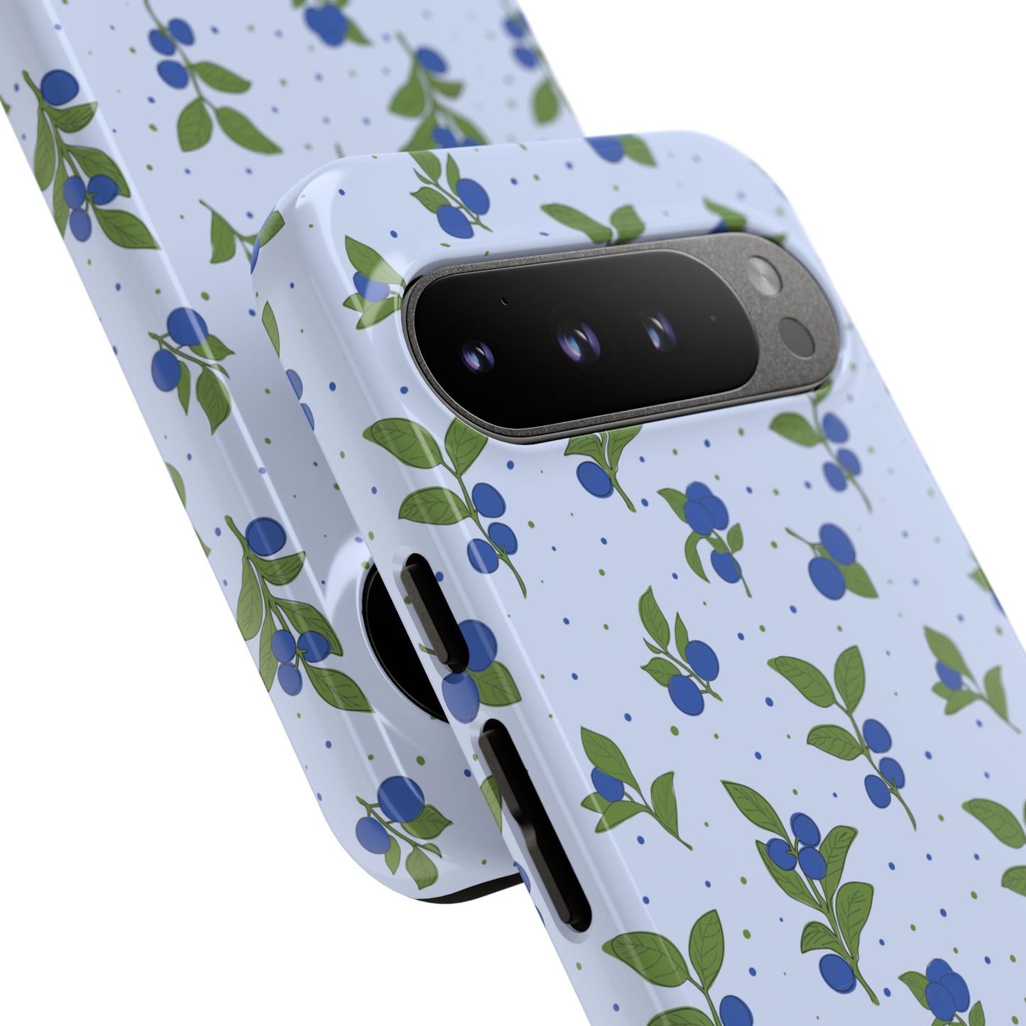 Floral Tough Phone Case - Blueberry Blossom Design