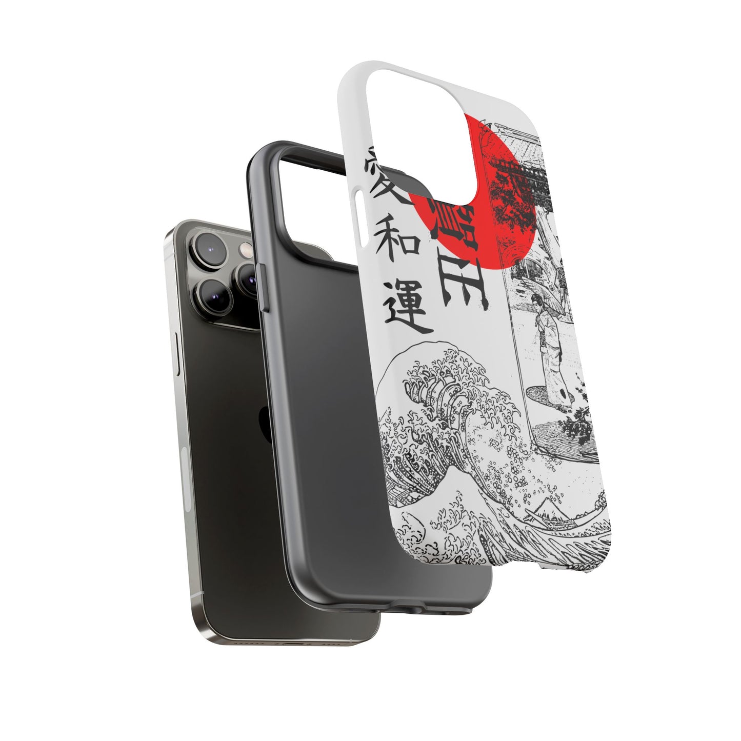 Japanese Zen Art Phone Case - Tough Cases with Wave Design