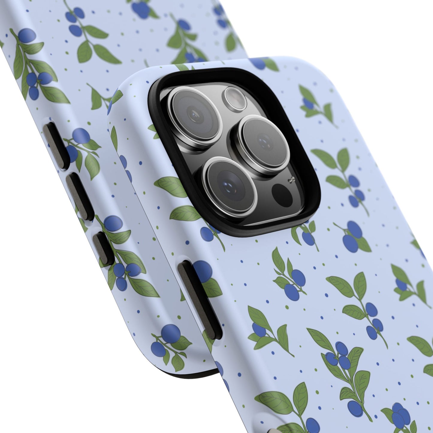Floral Tough Phone Case - Blueberry Blossom Design