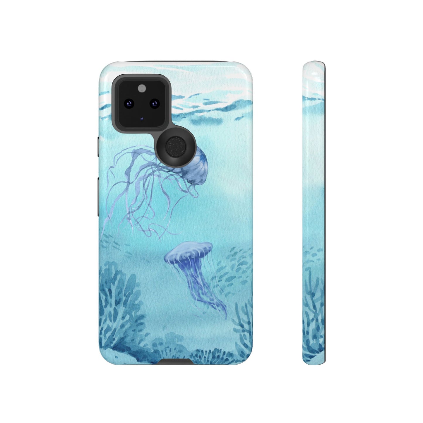 Ocean-Inspired Tough Phone Case with Jellyfish Design