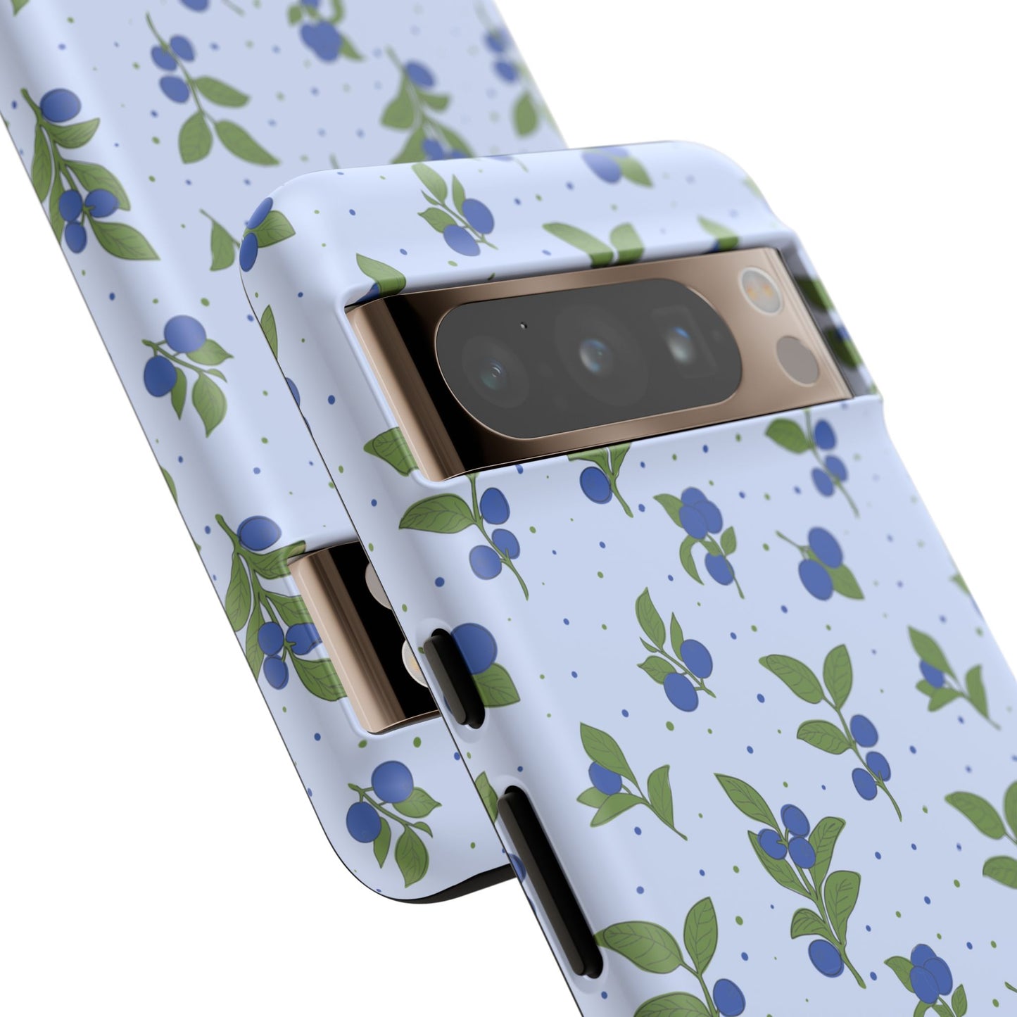 Floral Tough Phone Case - Blueberry Blossom Design