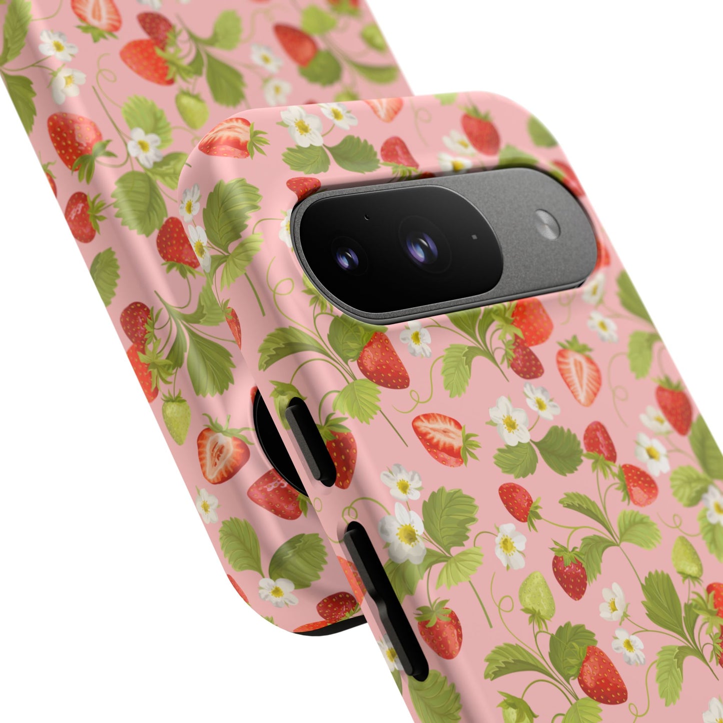 Strawberry Floral Tough Case - Cute Berry Pattern Phone Cover