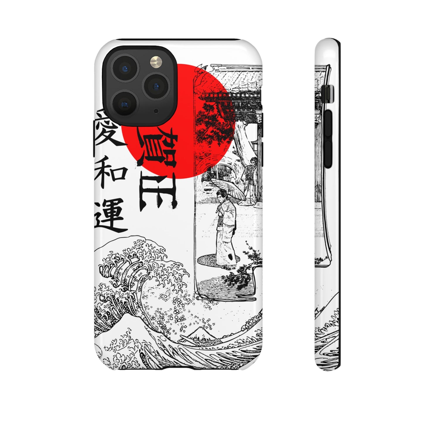 Japanese Zen Art Phone Case - Tough Cases with Wave Design