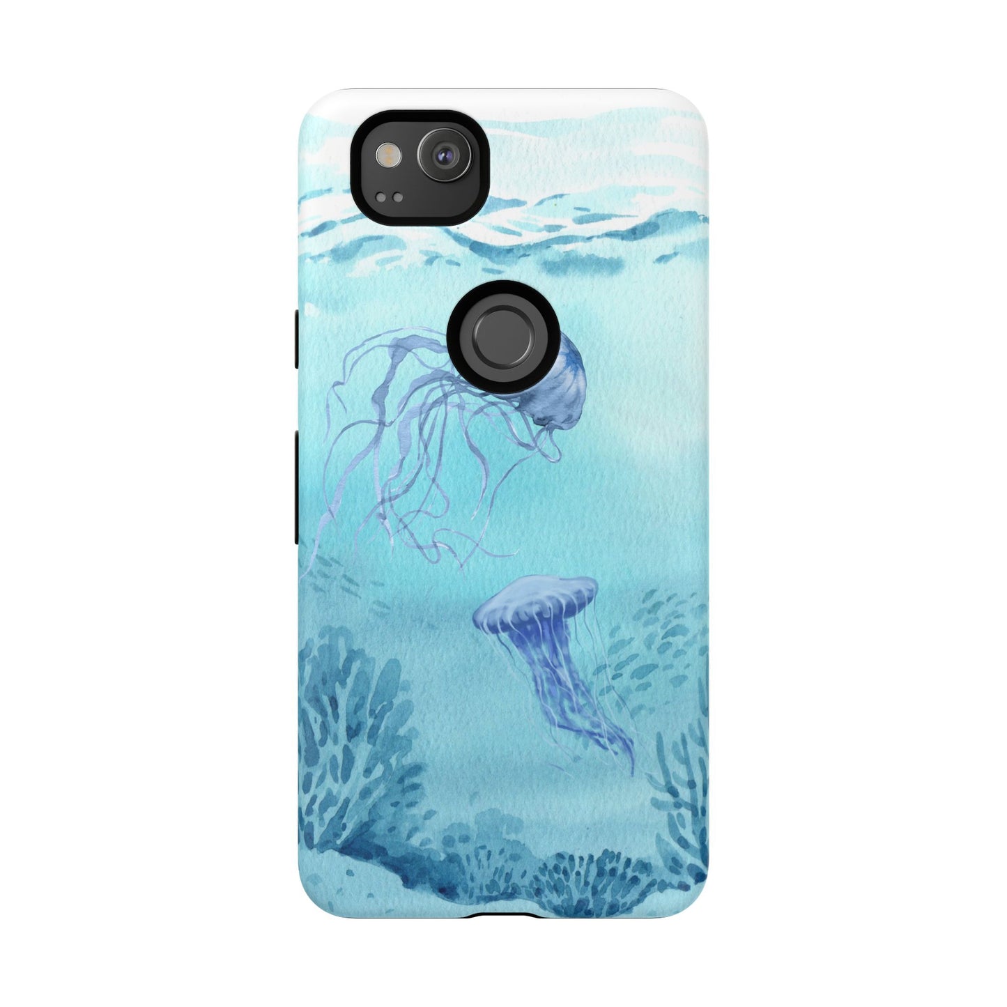 Ocean-Inspired Tough Phone Case with Jellyfish Design