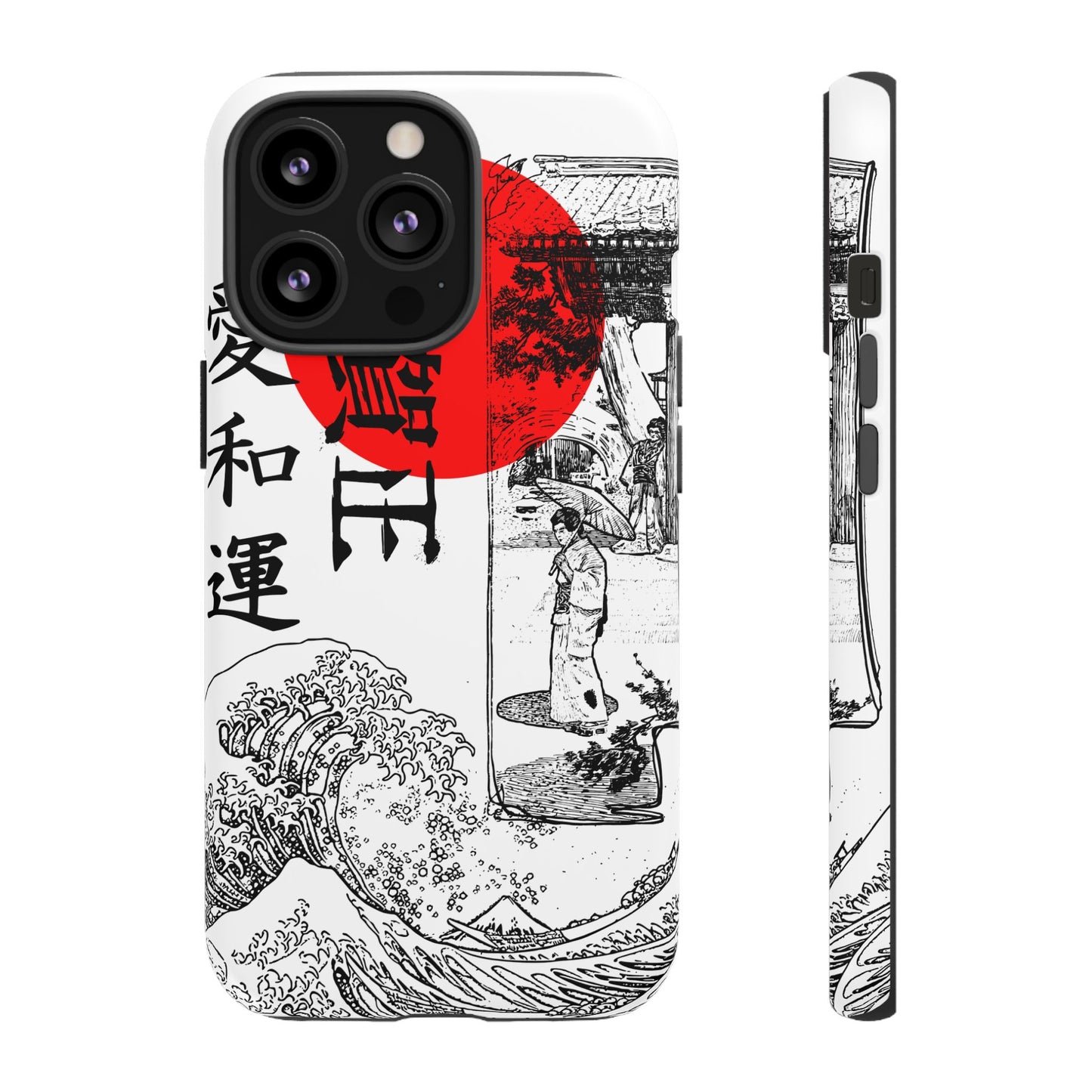 Japanese Zen Art Phone Case - Tough Cases with Wave Design