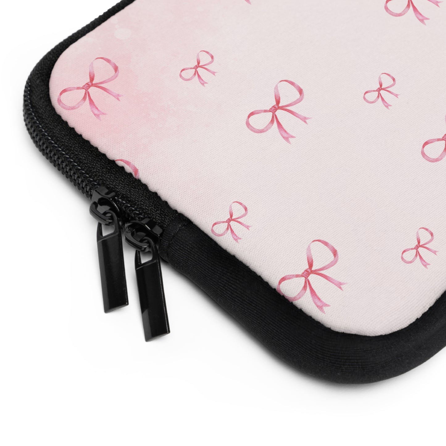 Chic Pink Bow Laptop Sleeve - Stylish Protection for Your Device