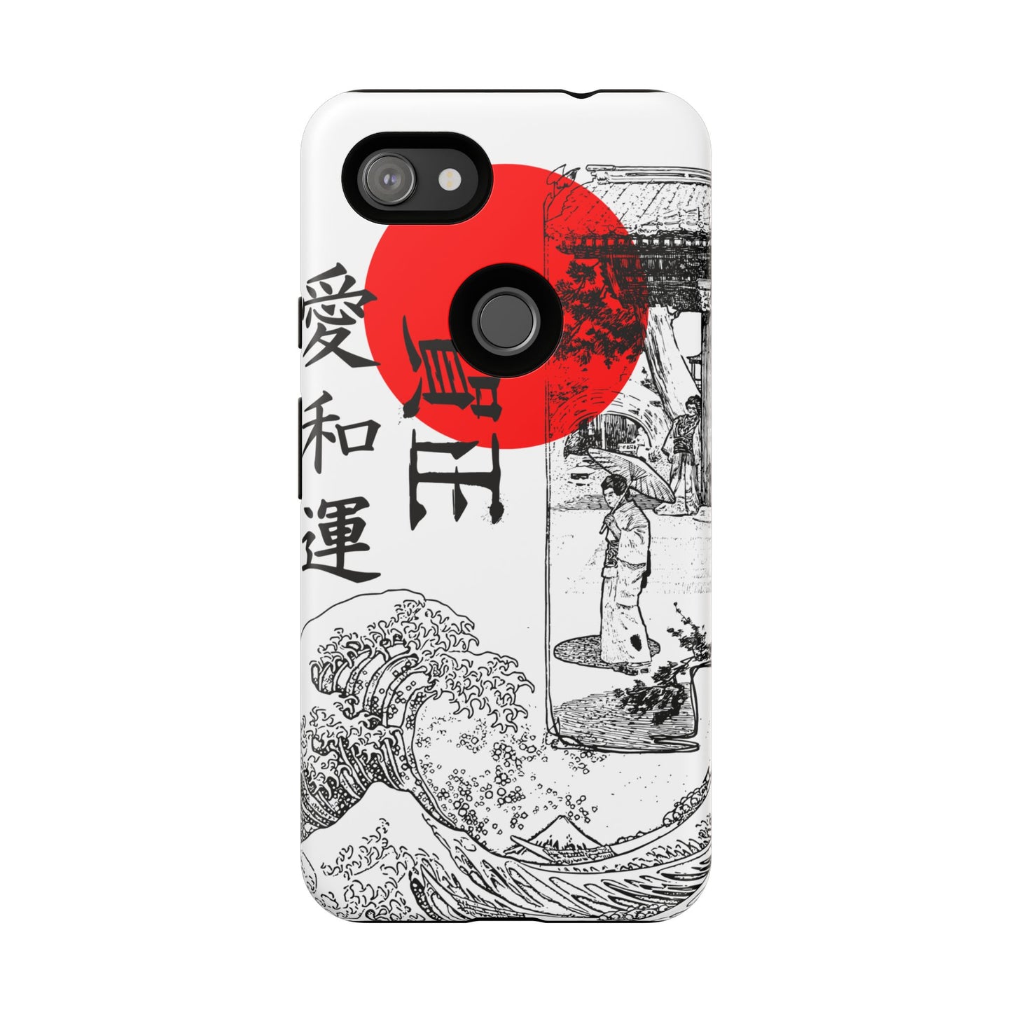Japanese Zen Art Phone Case - Tough Cases with Wave Design