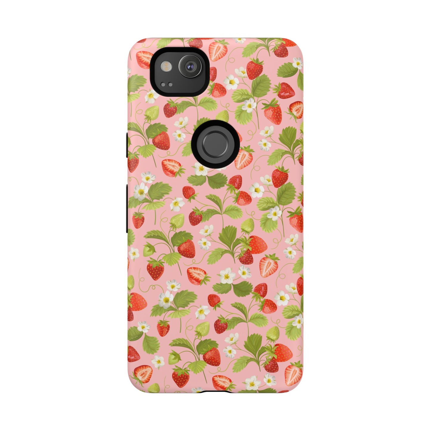 Strawberry Floral Tough Case - Cute Berry Pattern Phone Cover