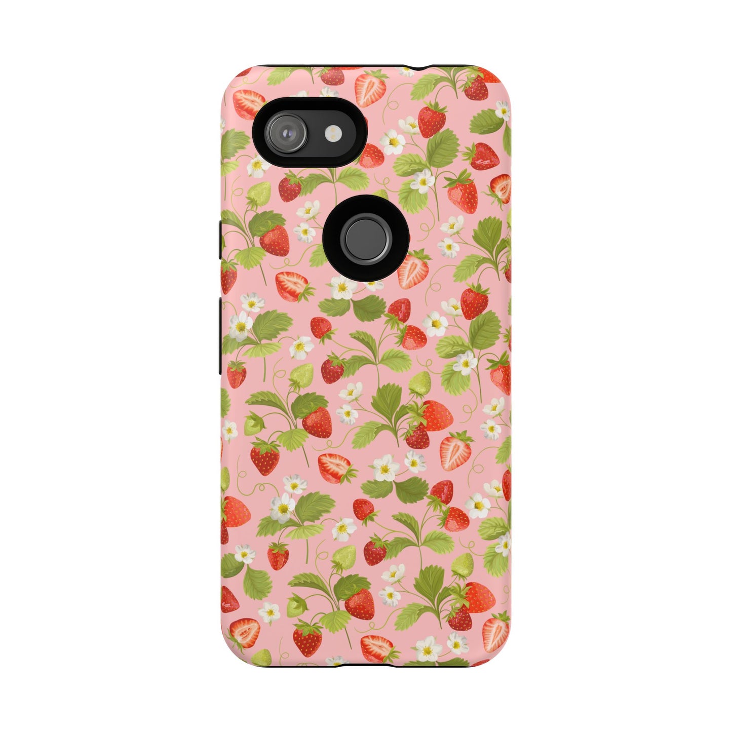 Strawberry Floral Tough Case - Cute Berry Pattern Phone Cover