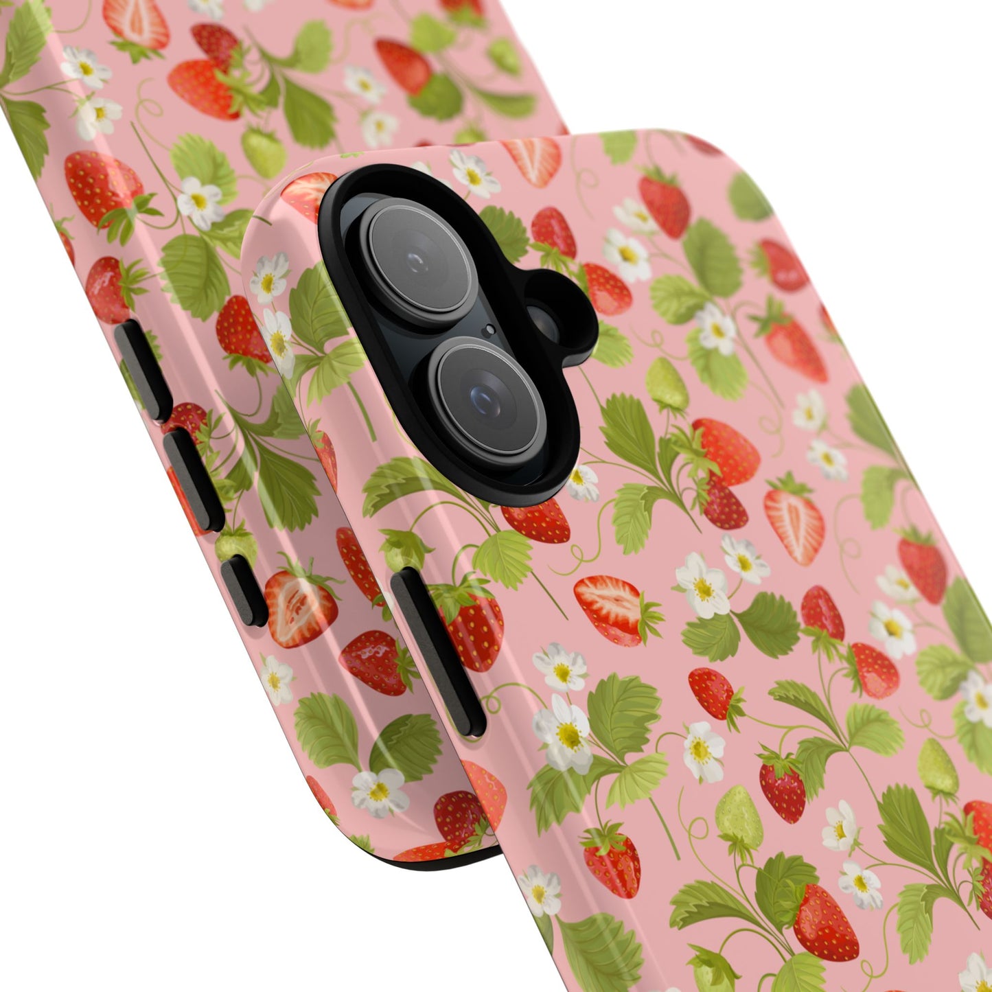 Strawberry Floral Tough Case - Cute Berry Pattern Phone Cover
