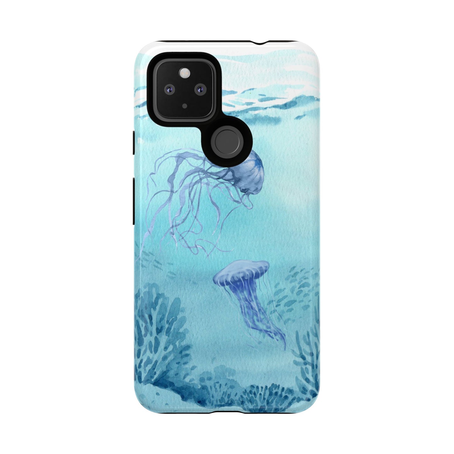 Ocean-Inspired Tough Phone Case with Jellyfish Design