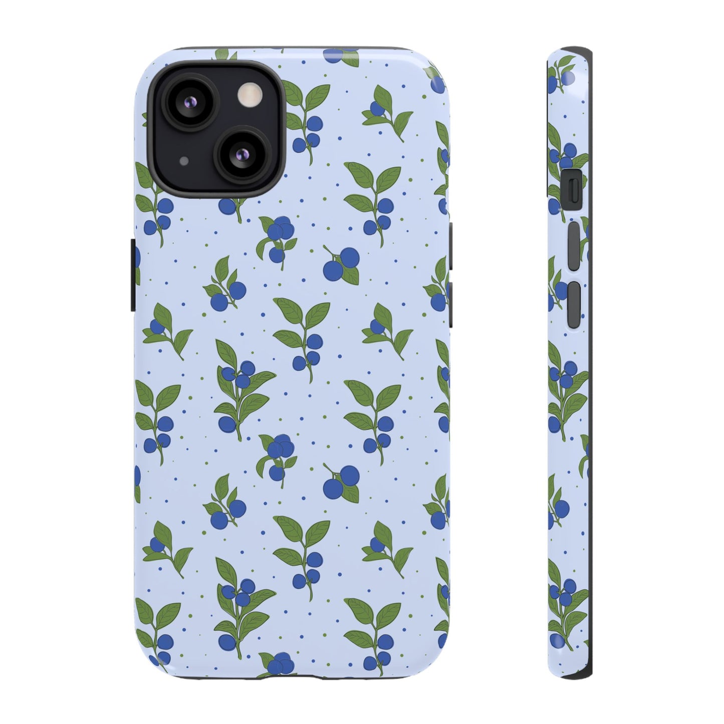 Floral Tough Phone Case - Blueberry Blossom Design