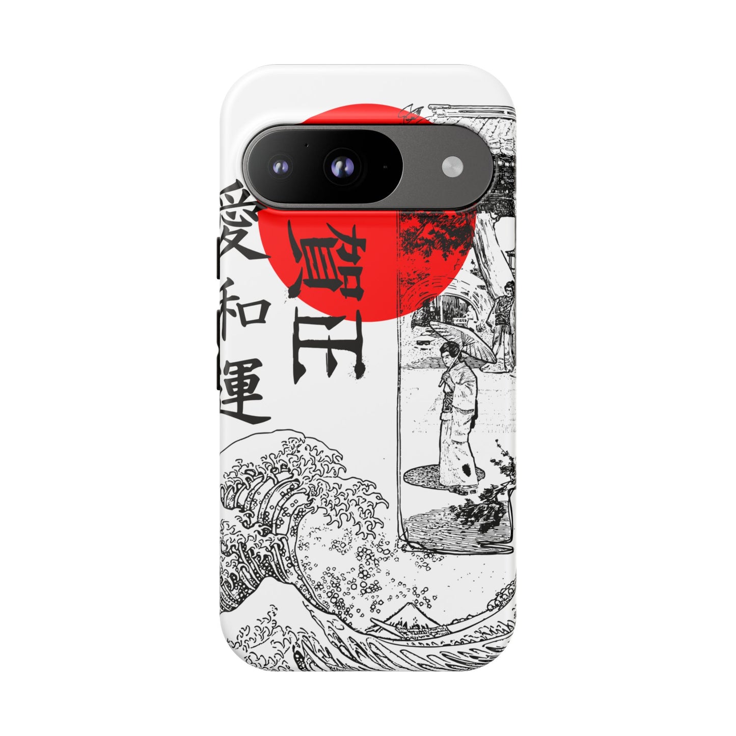 Japanese Zen Art Phone Case - Tough Cases with Wave Design