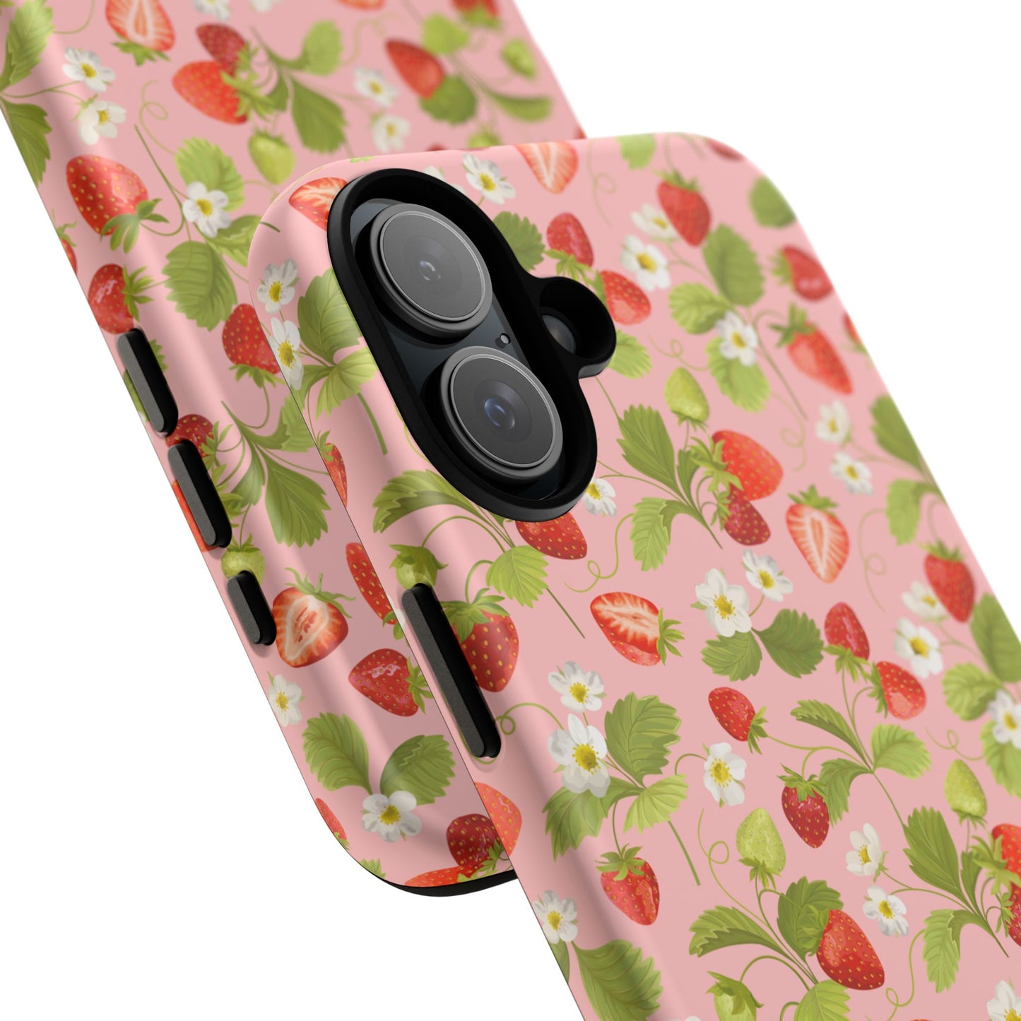Strawberry Floral Tough Case - Cute Berry Pattern Phone Cover