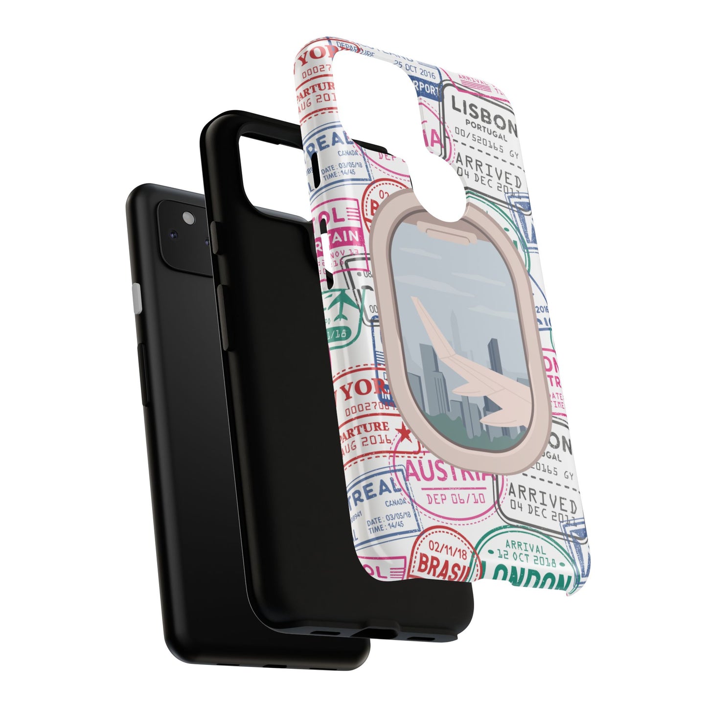 Travel-Themed Phone Case with Airplane Design