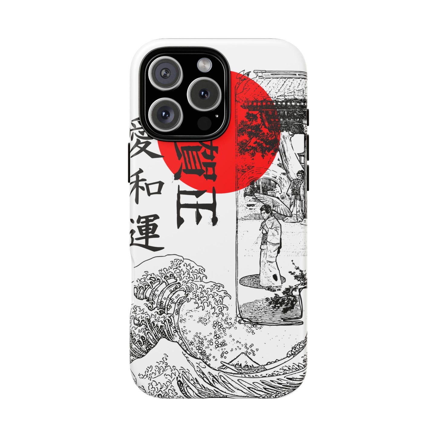 Japanese Zen Art Phone Case - Tough Cases with Wave Design