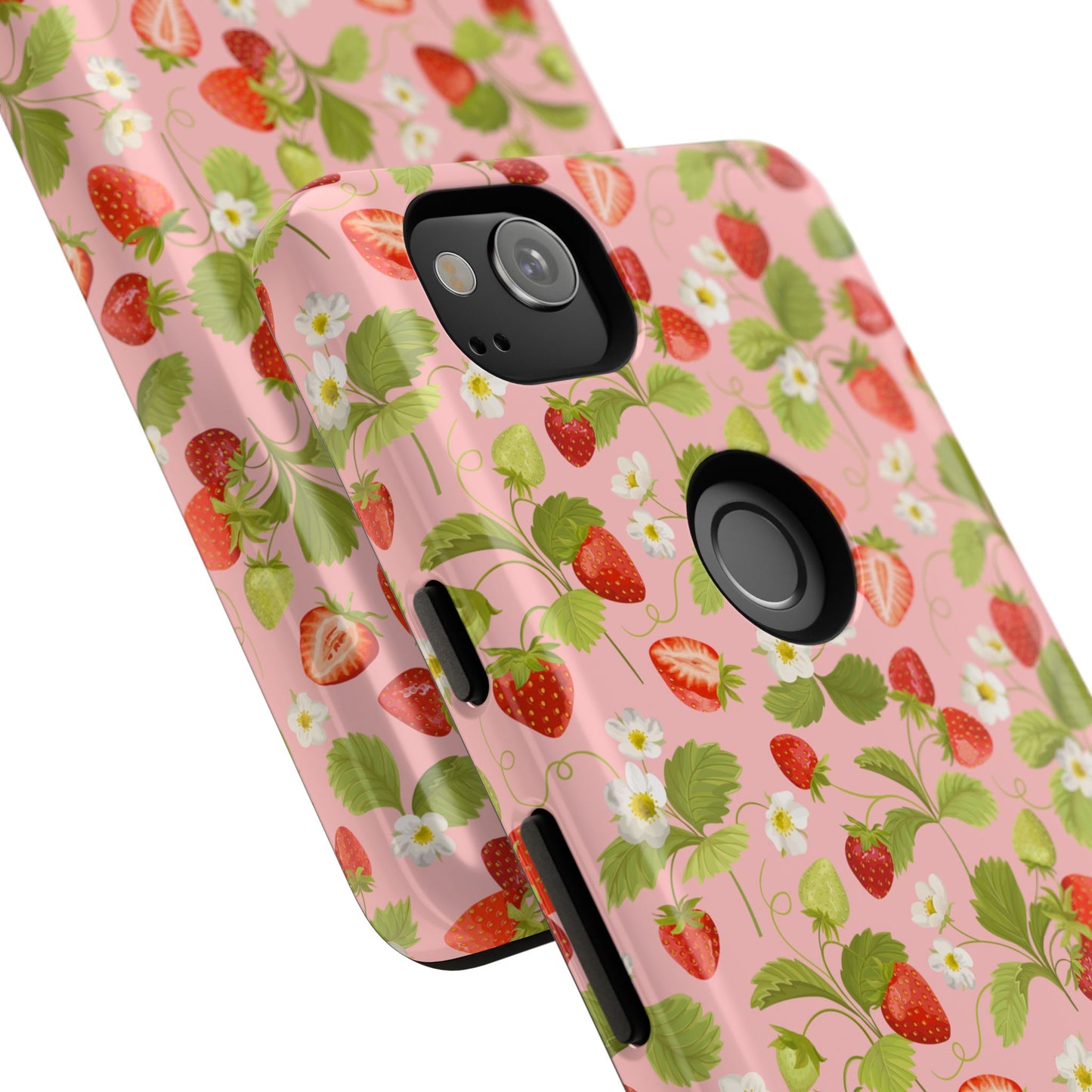 Strawberry Floral Tough Case - Cute Berry Pattern Phone Cover