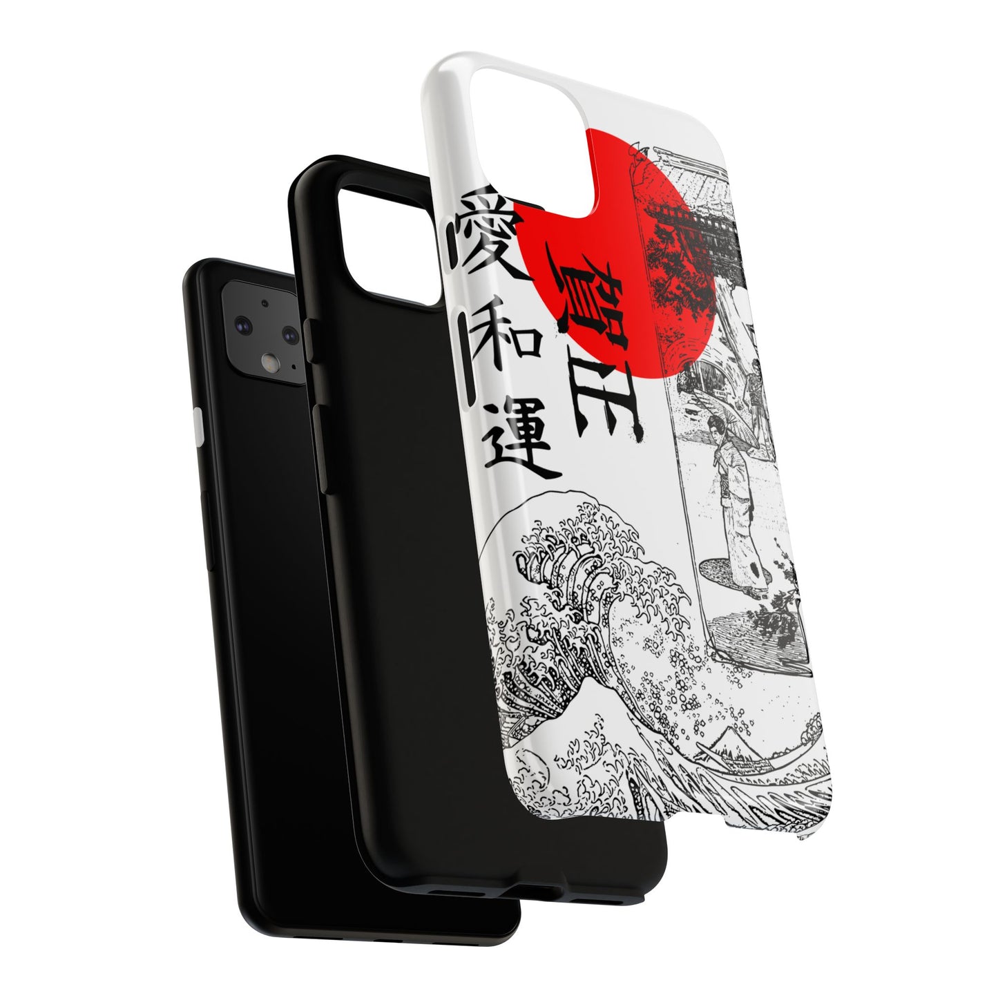 Japanese Zen Art Phone Case - Tough Cases with Wave Design