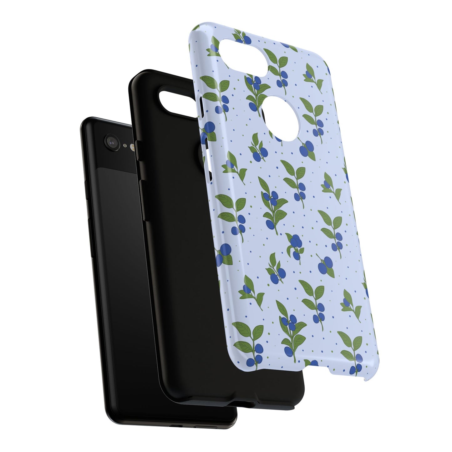 Floral Tough Phone Case - Blueberry Blossom Design