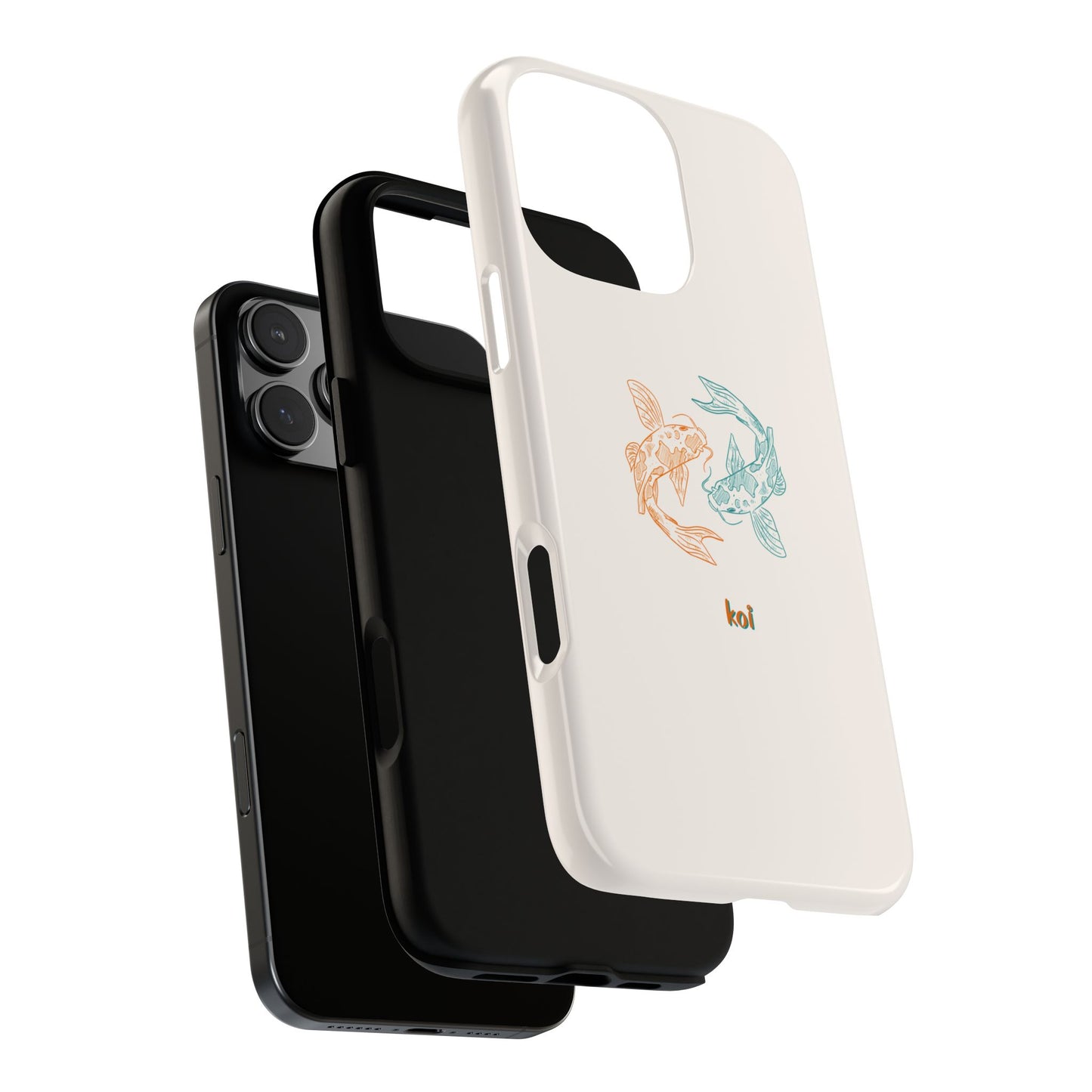 Koi Fish Tough Phone Case - Stylish & Durable Design for Aqua Lovers